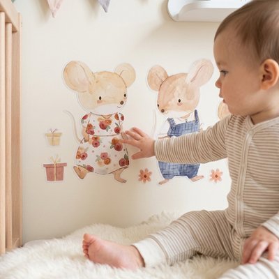Stickers muraux chambre bébé : créer un décor doux sans surcharger l’espace - Maman-bebeshop