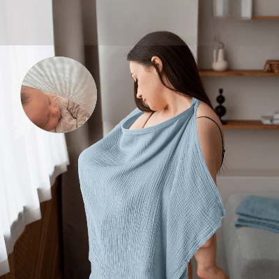 Cape d'allaitement - BreastfeedingCover™ - Bleu Ciel - Maman - bebeshop