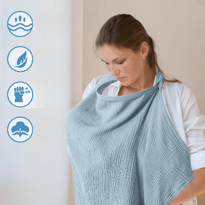 Cape d'allaitement - BreastfeedingCover™ - Bleu Ciel - Maman - bebeshop