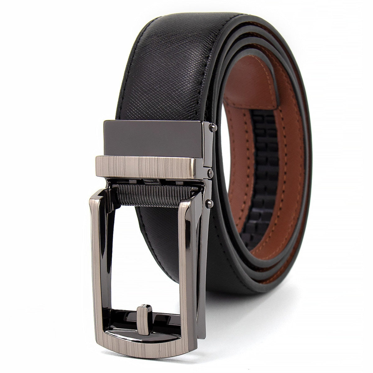 Ceinture avec Clip automatique en cuir pour homme à deux couches de cuir de vache - Maman-bebeshop