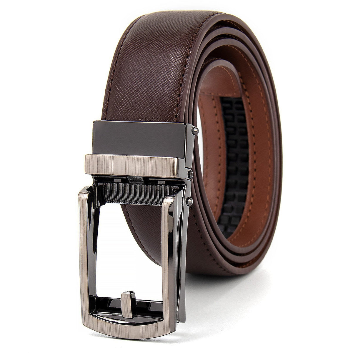Ceinture avec Clip automatique en cuir pour homme à deux couches de cuir de vache - Maman-bebeshop