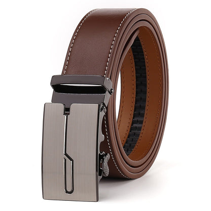 Ceinture avec Clip automatique en cuir pour homme à deux couches de cuir de vache - Maman-bebeshop