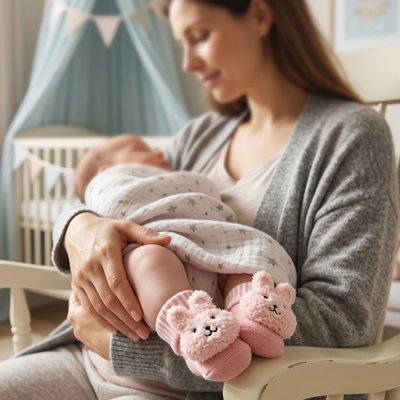Chaussettes bébé | Antidérapantes - Maman - bebeshop