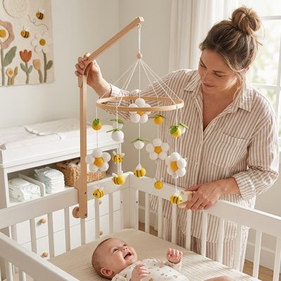 Mobile bébé | Apaisant Musical - Maman - bebeshop