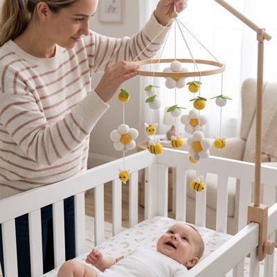 Mobile bébé | Apaisant Musical - Maman - bebeshop