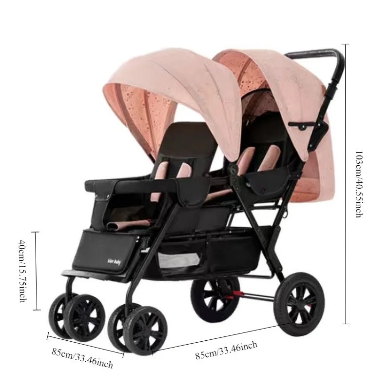 💖 Poussette double | Tandem Confort – La liberté de sortir avec deux enfants, sans stress - Maman-bebeshop