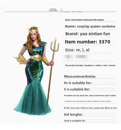 Déguisements Roi et Reine des Mers pour Halloween – Costumes de Couple Inspirés de l’Univers Marin