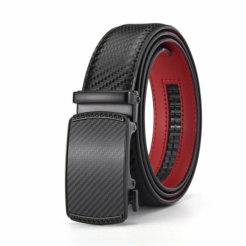 Ceinture avec Clip automatique en cuir pour homme à deux couches de cuir de vache