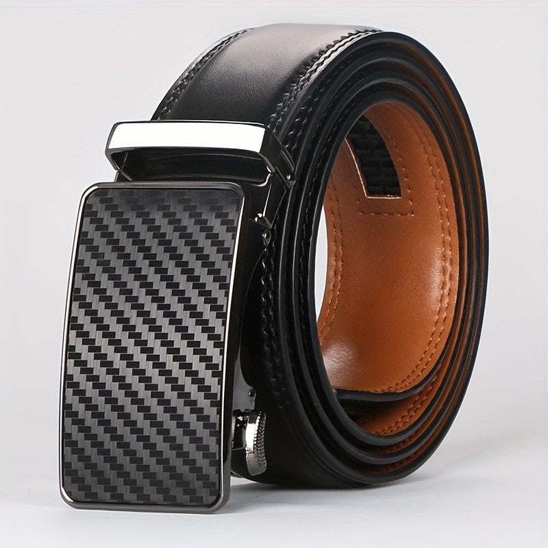 Ceinture avec Clip automatique en cuir pour homme à deux couches de cuir de vache