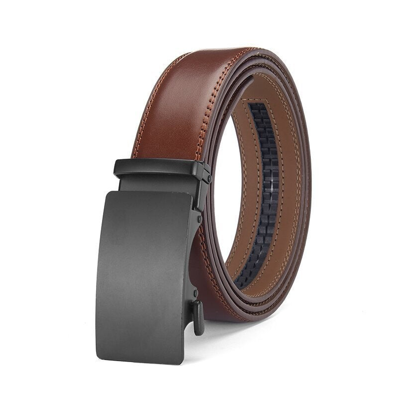 Ceinture avec Clip automatique en cuir pour homme à deux couches de cuir de vache
